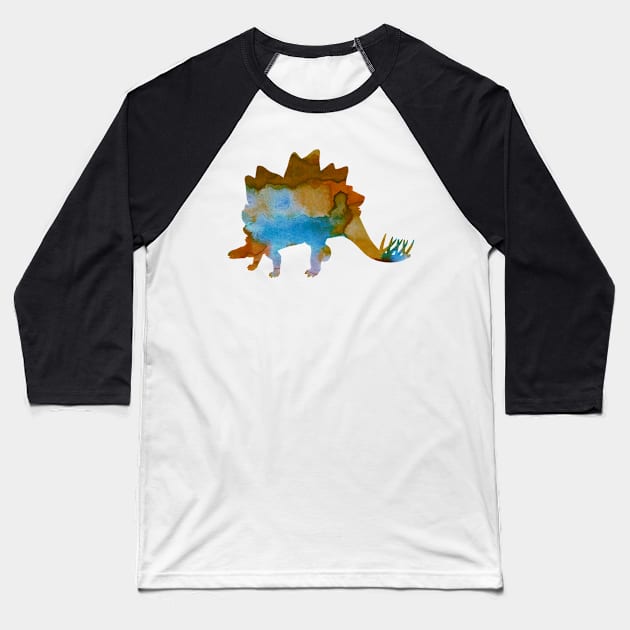 Stegosaurus Baseball T-Shirt by BittenByErmines